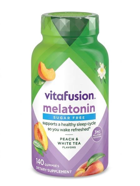 Vitafusion Sugar Free Melatonin Sleep Gummies - Peach & White Tea
