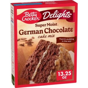 Betty Crocker Delights Super Moist, Chocolate Alemán, Mezcla para Pastel, 13.25 oz