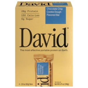 David Barras Altas en Proteína, Masa de Galleta con Chispas de Chocolate, 28 G de Proteína
