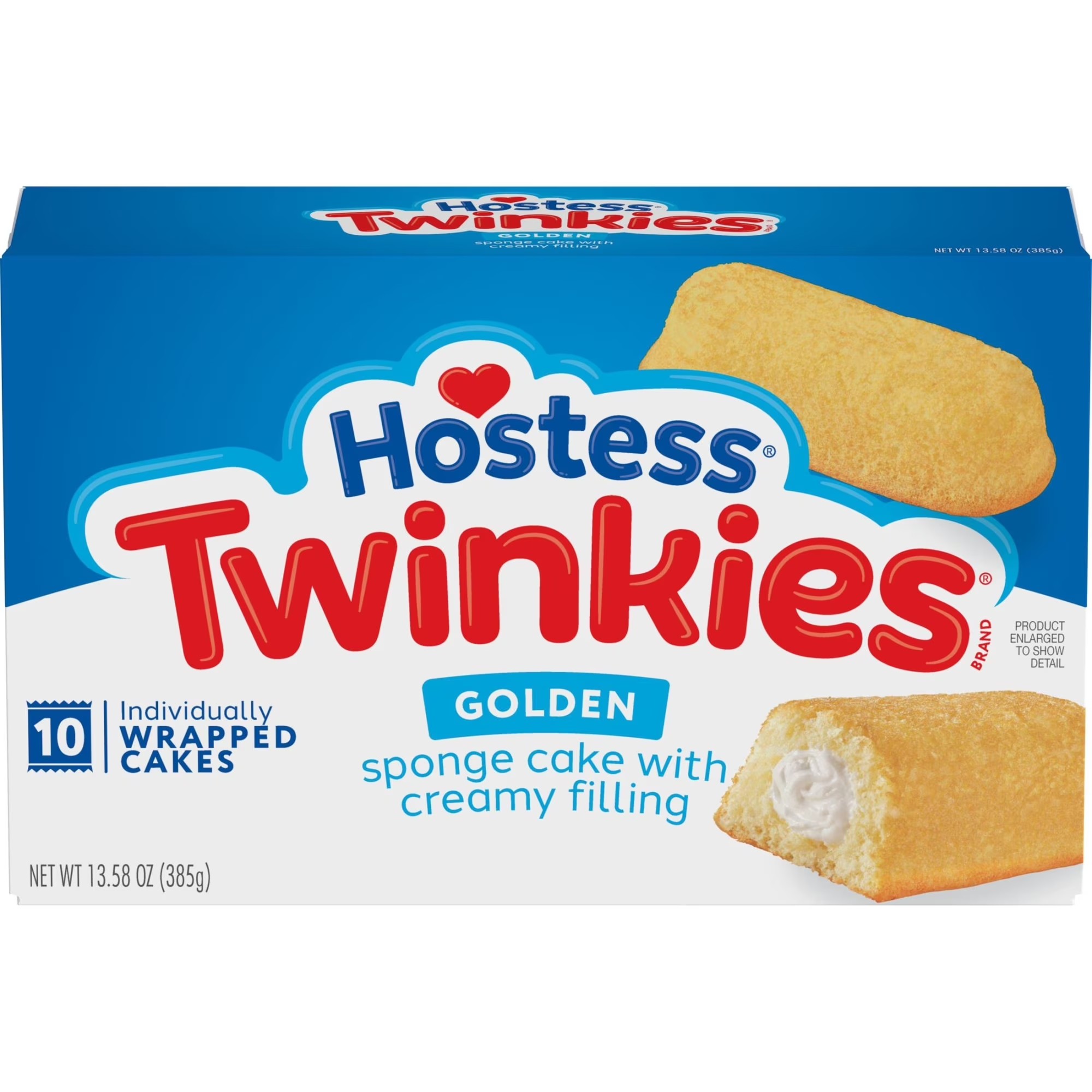 Hostess Twinkies Cupcakes, Golden Vanilla Fluffy Cake with Cream Filling, 10 Count, 13.58 oz Box