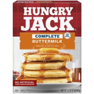 Hungry Jack Mezcla Completa para Panqueques de Suero de Leche y Mezcla para Waffles, Caja de 32 oz