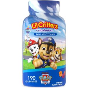 L'il Critters Paw Patrol Gummies, Multivitamin Gummies for Children 2+, Assorted Flavors, 190 Units