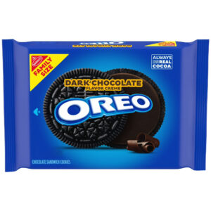 OREO Dark Chocolate Cookies with Cream Sandwich, Family Size, 17 oz