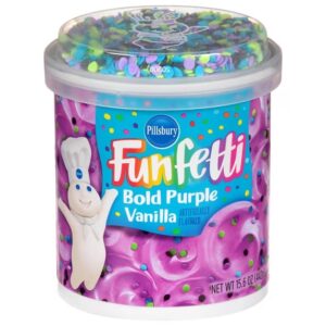 Pillsbury Funfetti Vainilla Morado Intenso Frosting, Envase de 15.6 oz