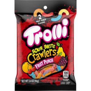 Trolli Sour Brite Crawlers, Fruit Punch, 3.4 Oz