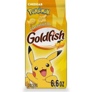 Goldfish Pokémon Pikachu Edition Galletas Saladas Horneadas de Snack con Queso Cheddar, Bolsa de 6.6 oz